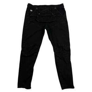 G Star Raw Black Elwood 3D Pouch Boyfriend Jeans Womens 32X34 Actual 35x27 Black